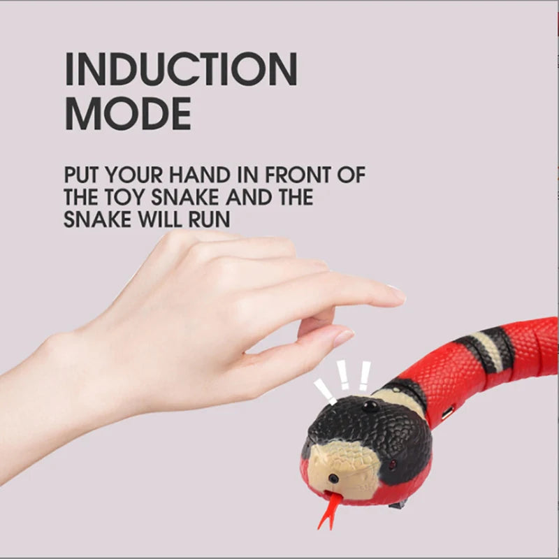 Automatic Cat Toys Interactive Smart Sensing Snake Teasetoys for Cats USB Charging Cat Accessories for Pet Cats Game Play To
