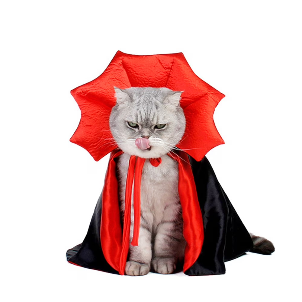 Pet Halloween Vampire Baron Cloak, Festival Cosplay Robe, Pet Halloween Costume Clothes Suit for Medium and Large Cats and Dogs