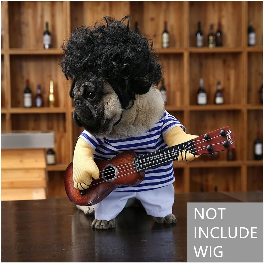 Dog Costume Clothes Halloween Cat Costumes Small Animal Funny Pets Clothing for Doggy Kitty Rabbits Piggy, Guitar, M