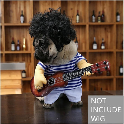 Dog Costume Clothes Halloween Cat Costumes Small Animal Funny Pets Clothing for Doggy Kitty Rabbits Piggy, Guitar, M