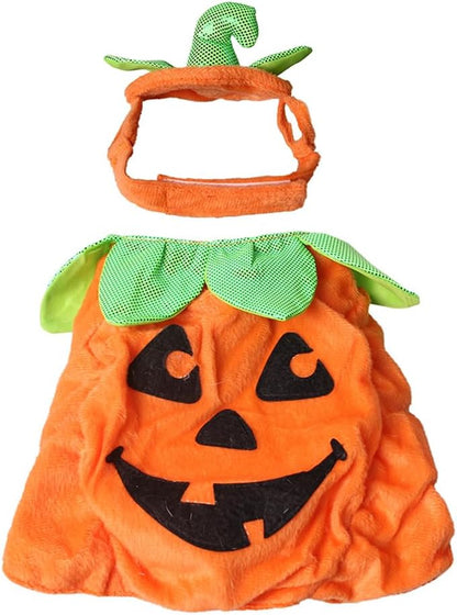 Pet Pumpkin Costume Cat Halloween Hat Cloak Sets Puppy Poncho Dog Halloween Cosplay for Kitty Small Medium Sized Dog