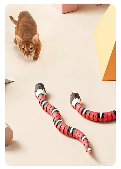 Automatic Cat Toy Snake, Interactive Smart Sensing, USB Charging Cat Accessories/Toys