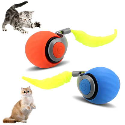 Speedy Tail 2.0, Interactive Cat Toy for Indoor Cats, Automatic Moving Cat Toy Ball, USB Rechargeable Smart Cat Toys Ball with Replacement Tail, 2 Speed Adjustment